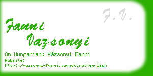 fanni vazsonyi business card